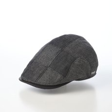 画像1: WASHED DENIM PATCHWORK HUNTING（ウォッシュドデニム パッチワーク ハンチング） SE870 ブラック (1)