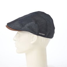 画像6: WASHED DENIM PATCHWORK HUNTING（ウォッシュドデニム パッチワーク ハンチング） SE870 ネイビー (6)