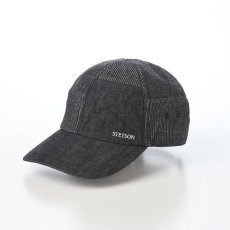 画像1: WASHED DENIM PATCHWORK CAP（ウォッシュドデニム パッチワーク キャップ） SE871 ブラック (1)