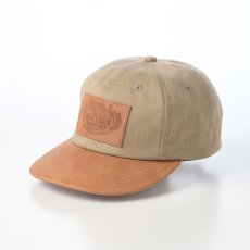 画像1: VINTAGE LEATHER PATCH CAP（ヴィンテージ レザー パッチ キャップ） SE882 ベージュ (1)