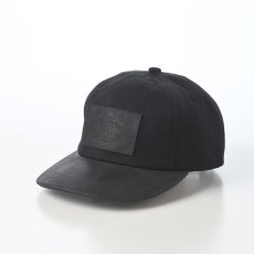 画像1: VINTAGE LEATHER PATCH CAP（ヴィンテージ レザー パッチ キャップ） SE882 ブラック (1)