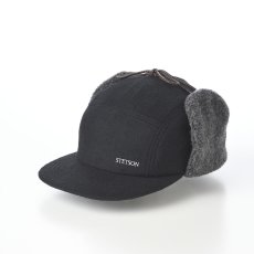 画像1: MELTON PILOT CAP（メルトン パイロットキャップ） 109205 ブラック (1)