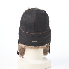 画像3: NUBACK LEATHRE BOMBER CAP（ヌバックレザー ボンバーキャップ） ST244 ブラック (3)