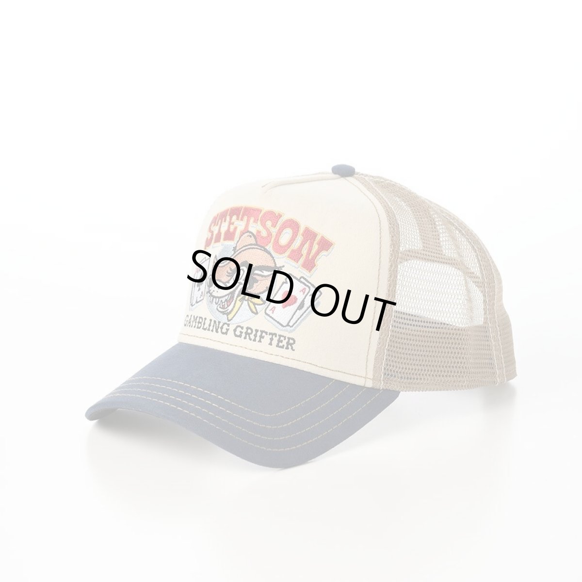 画像1: TRUCKER CAP GAMBLING GRIFTER（トラッカーキャップ ギャンブリンググリフター） ST258EU ネイビー (1)