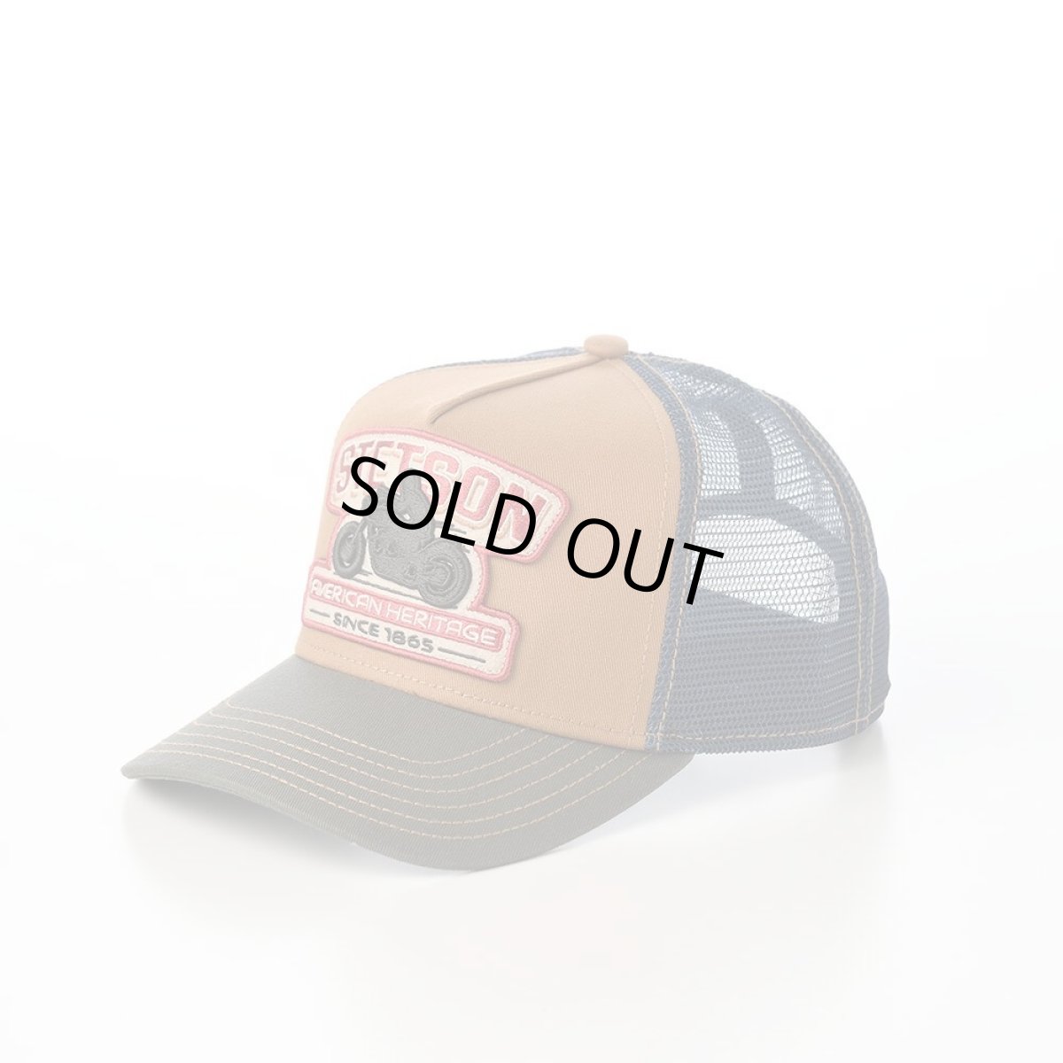 画像1: TRUCKER CAP MOTORCYCLE（トラッカーキャップ モーターサイクル） ST267EU ベージュ (1)