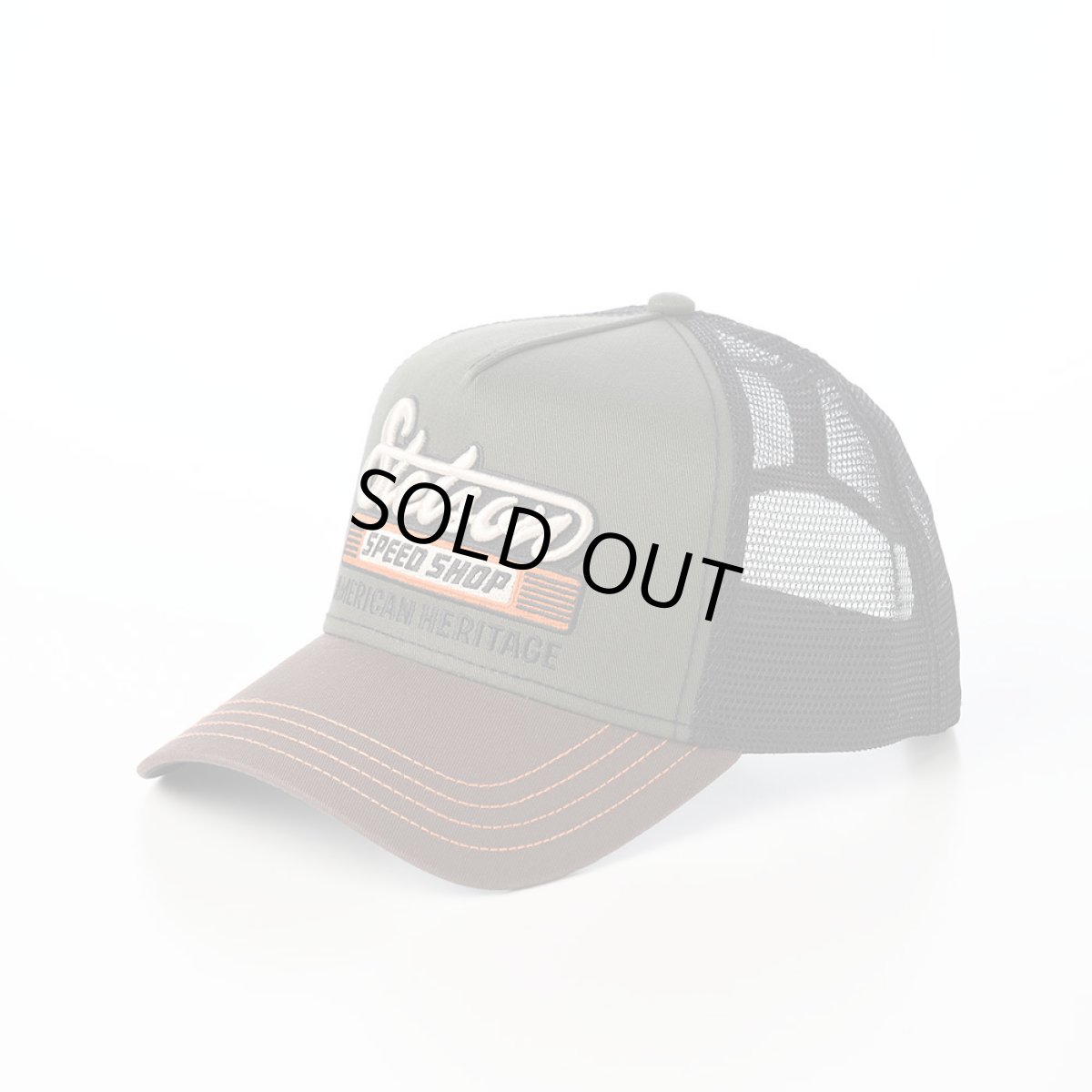 画像1: TRUCKER CAP SPEED SHOP（トラッカーキャップ スピードショップ） ST311EU オリーブ (1)