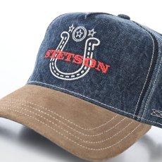 画像3: TRUCKER CAP DENIM WESTERN（トラッカーキャップ デニム ウエスタン） ST325EU ネイビー (3)