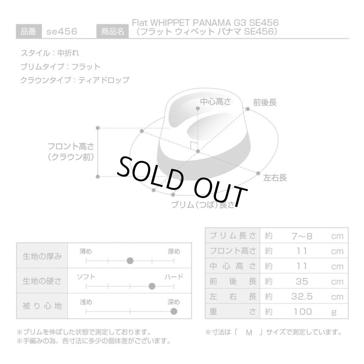 画像8: FLAT PANAMA G3(フラット パナマ)SE456 ネイビー (8)
