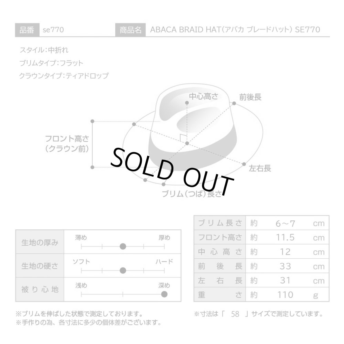 画像8: ABACA BRAID HAT（アバカ ブレードハット） SE770 ベージュ (8)