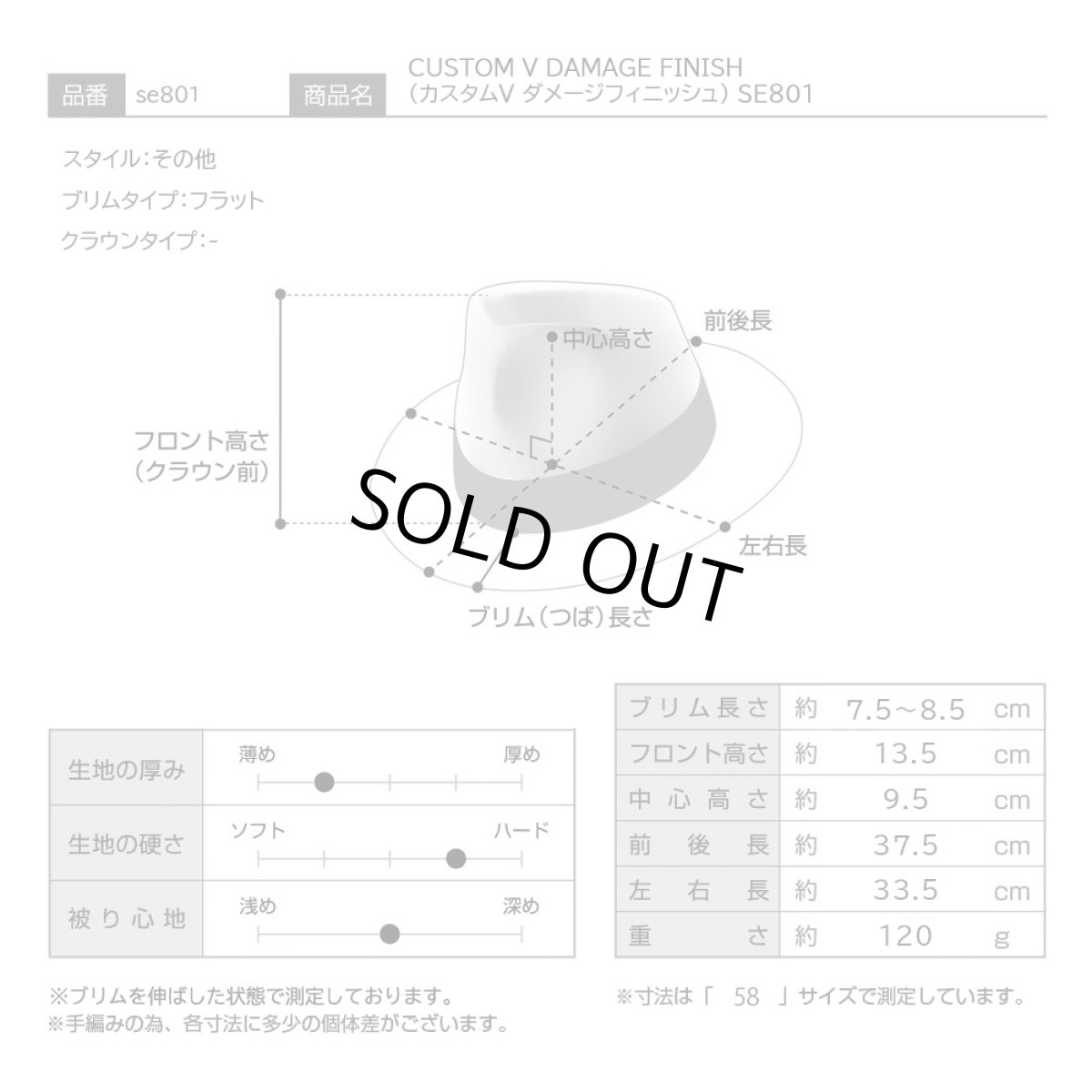 画像8: CUSTOM V DAMAGE FINISH（カスタムV ダメージフィニッシュ） SE801 グレー (8)