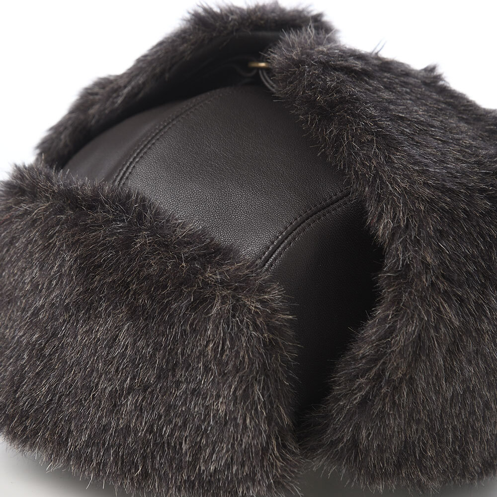 画像3: LAMB LEATHER FLIGHT CAP(ラムレザー フライトキャップ) SE840 ダークブラウン (3)