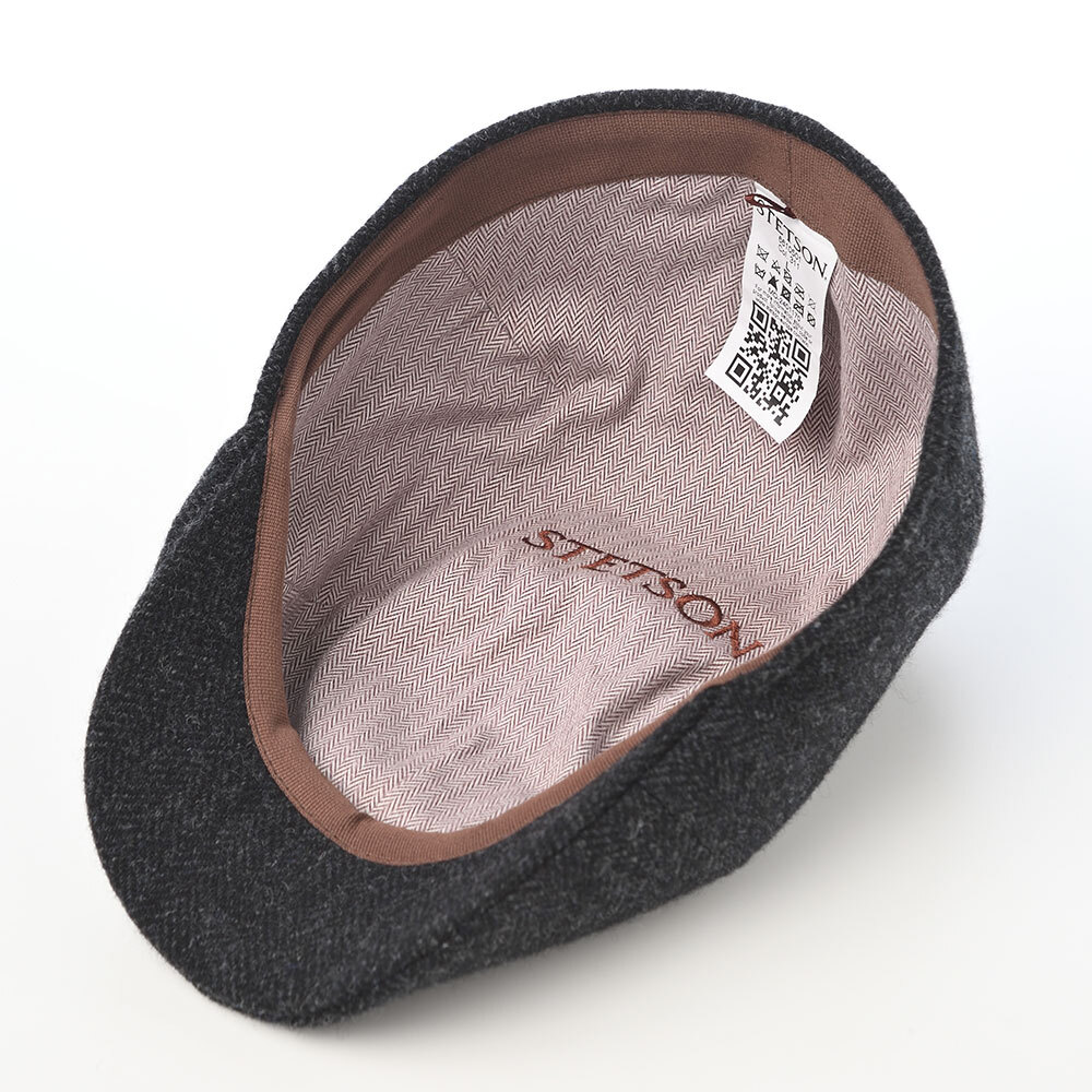 画像4: SHETLAND LAMBS WOOL HUNTING(シェットランドラムズウール ハンチング) ST238 チャコール (4)